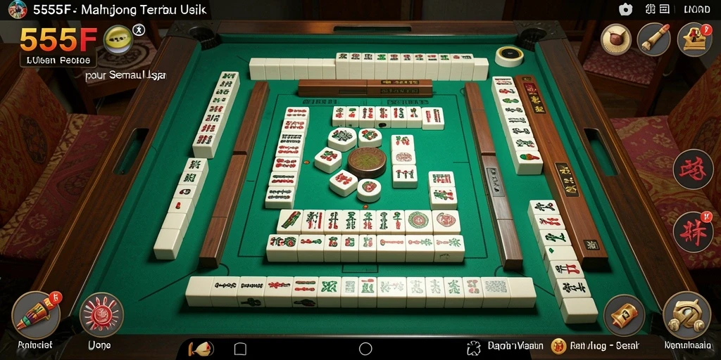 Tampilan gameplay Mahjong yang menantang dan menarik di 555F.