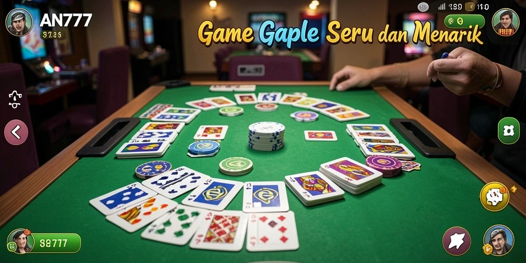 Tampilan gameplay Gaple yang menarik dan interaktif.