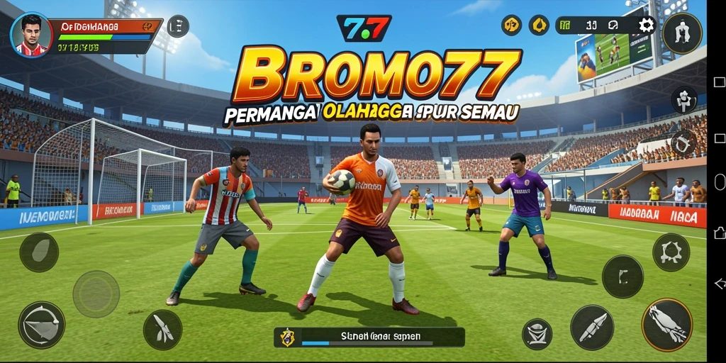 Tampilan seru dari gameplay BROMO77 yang penuh aksi olahraga.