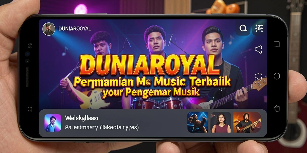 Gameplay seru DUNIAROYAL dengan berbagai fitur musik.