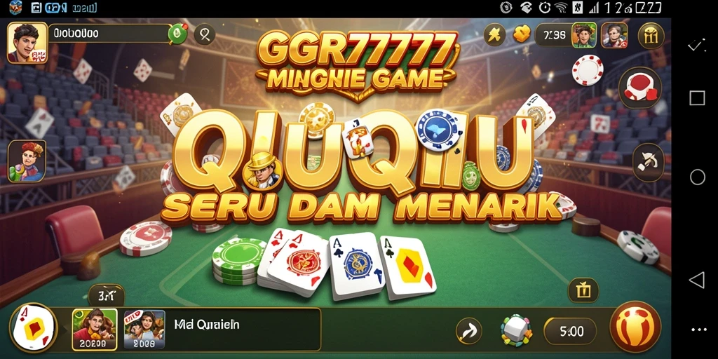 Tampilan menarik gameplay QiuQiu GGR7777 dengan kartu berwarna-warni.
