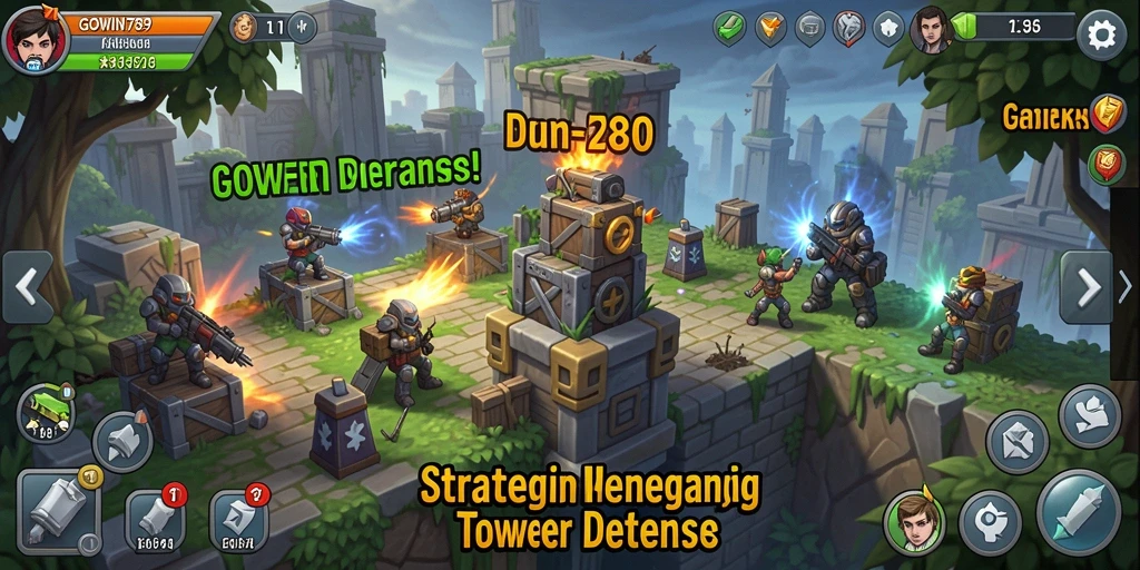 Gameplay intens dan menegangkan di GOWIN789 dengan menara pertahanan yang strategis.