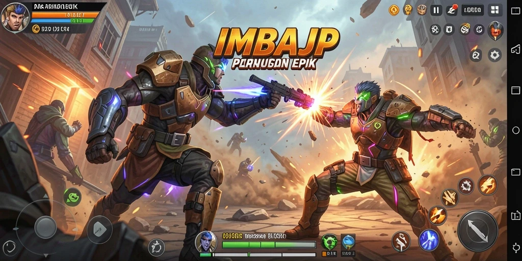 Tampilan gameplay IMBAJP yang menegangkan dan penuh aksi.