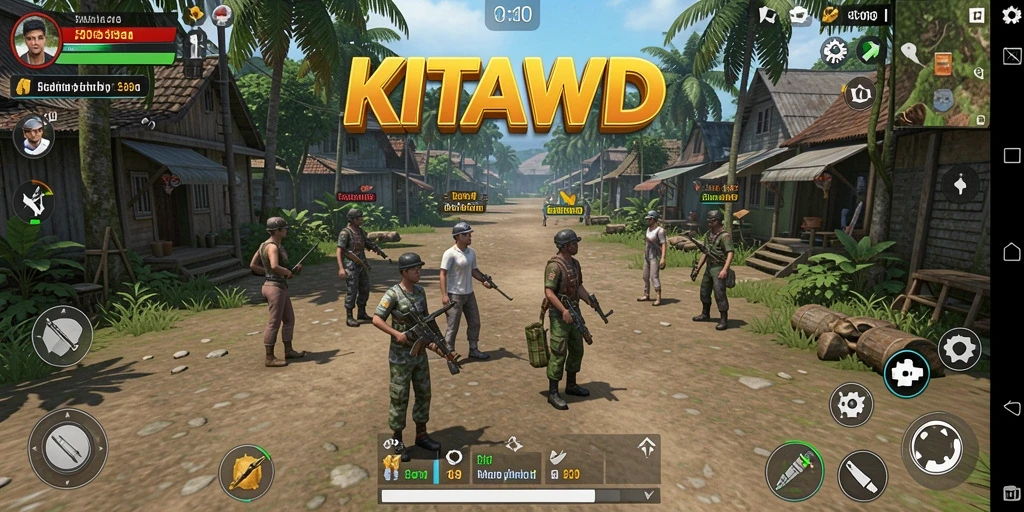 Tangkapan layar dari gameplay KITAWD menunjukkan kehidupan sehari-hari yang dinamis.