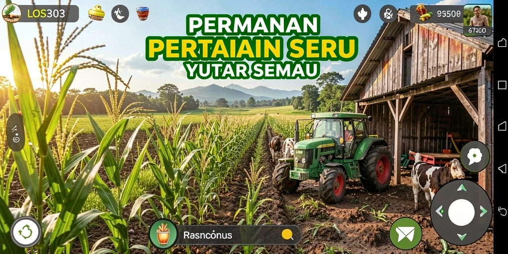Screenshot utama LOS303 menampilkan gameplay bertani yang menarik.