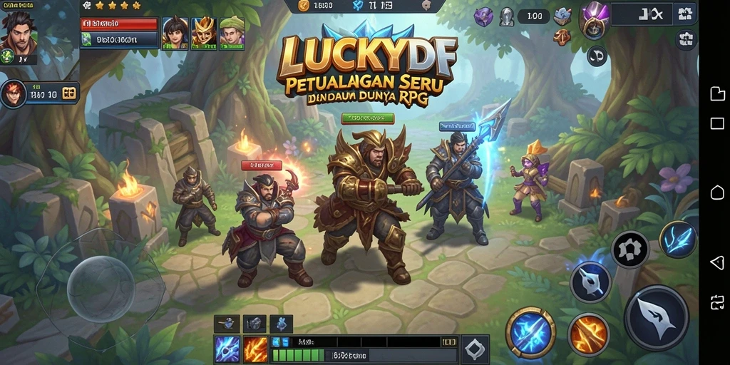 Tangkapan layar menunjukkan aksi seru gameplay RPG LUCKYDF.