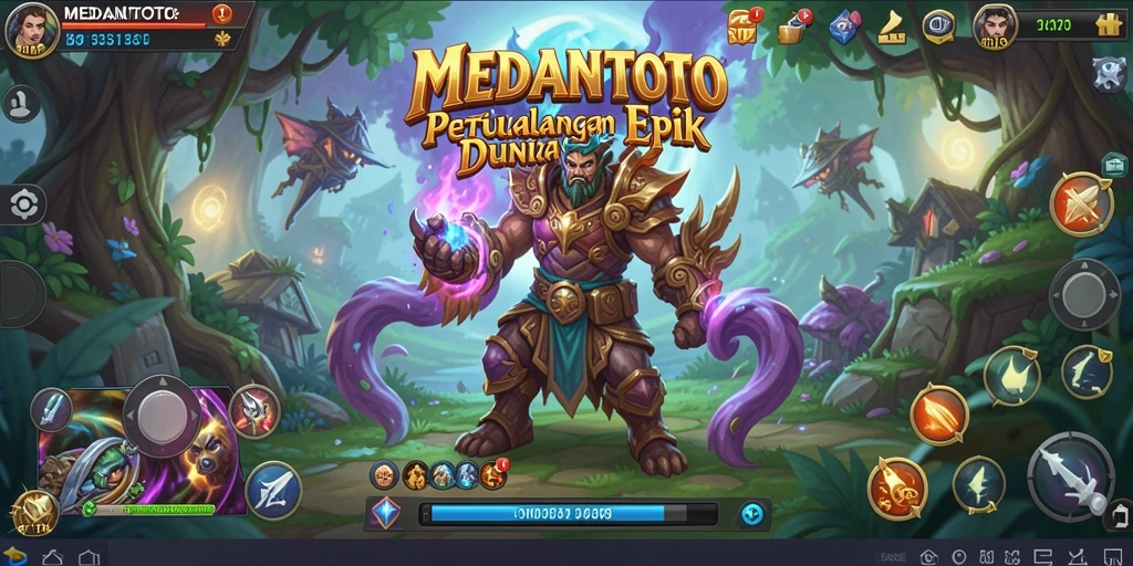 Tangkapan layar utama dari <strong>MEDANTOTO</strong> menunjukkan aksi pertarungan seru di dunia fantasi.
