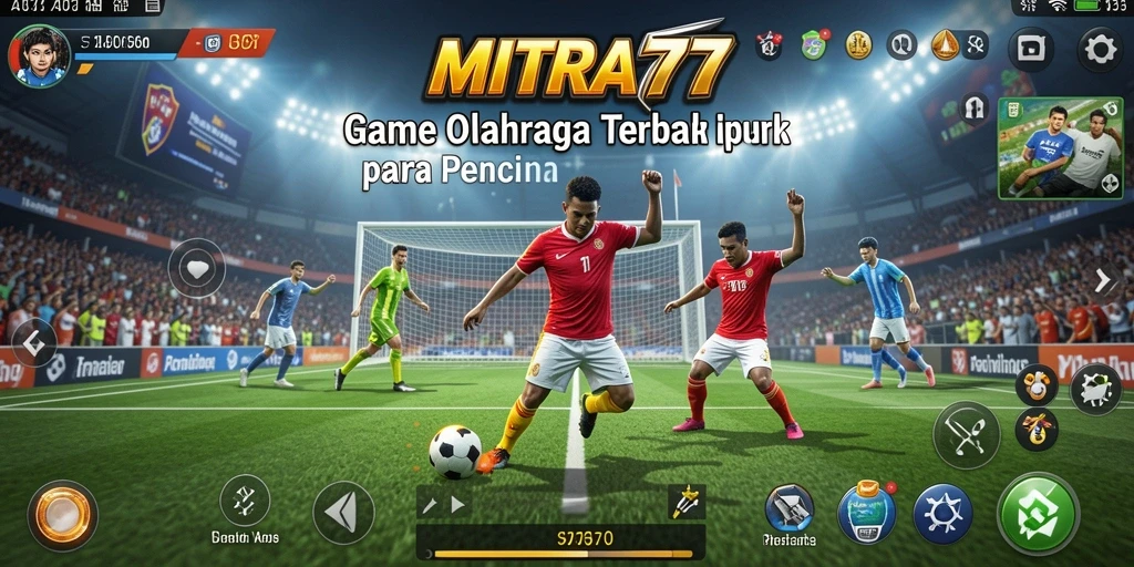 Screenshot MITRA77 menampilkan aksi seru dalam game olahraga.