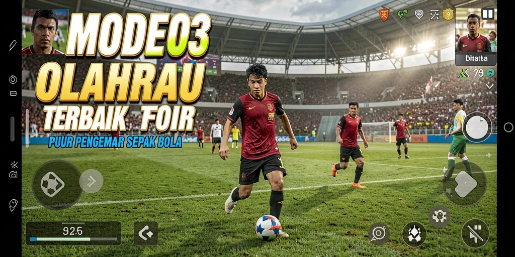 Screenshot pengalaman bermain di lapangan sepak bola yang menegangkan.