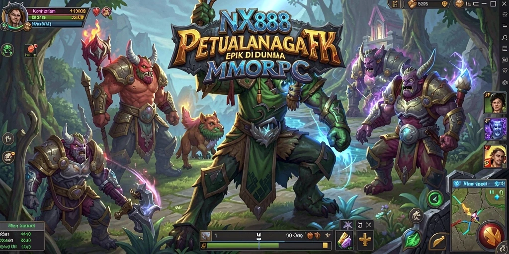 Gameplay seru dengan pemandangan menakjubkan dari game MMORPG NX888.