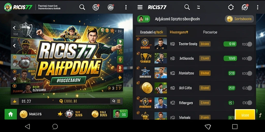 Screenshot gameplay RICIS77 dengan antarmuka sportsbook yang menarik.