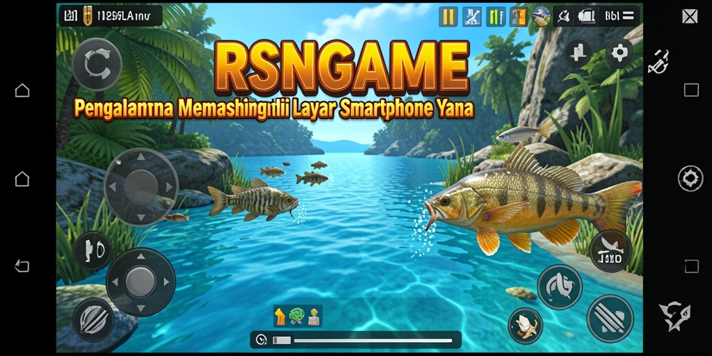 Tampilan gameplay RSNGAME yang menakjubkan saat memancing.