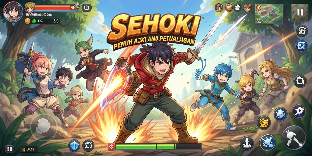 Tangkapan layar dari gameplay menarik SEHOKI yang penuh aksi.