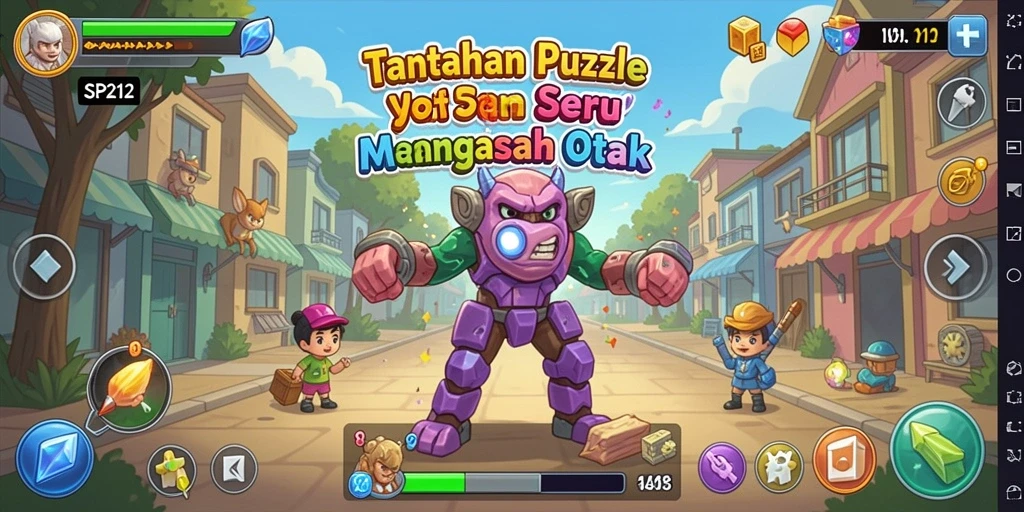 Screenshot gameplay SP212 menampilkan berbagai tantangan puzzle yang menantang.